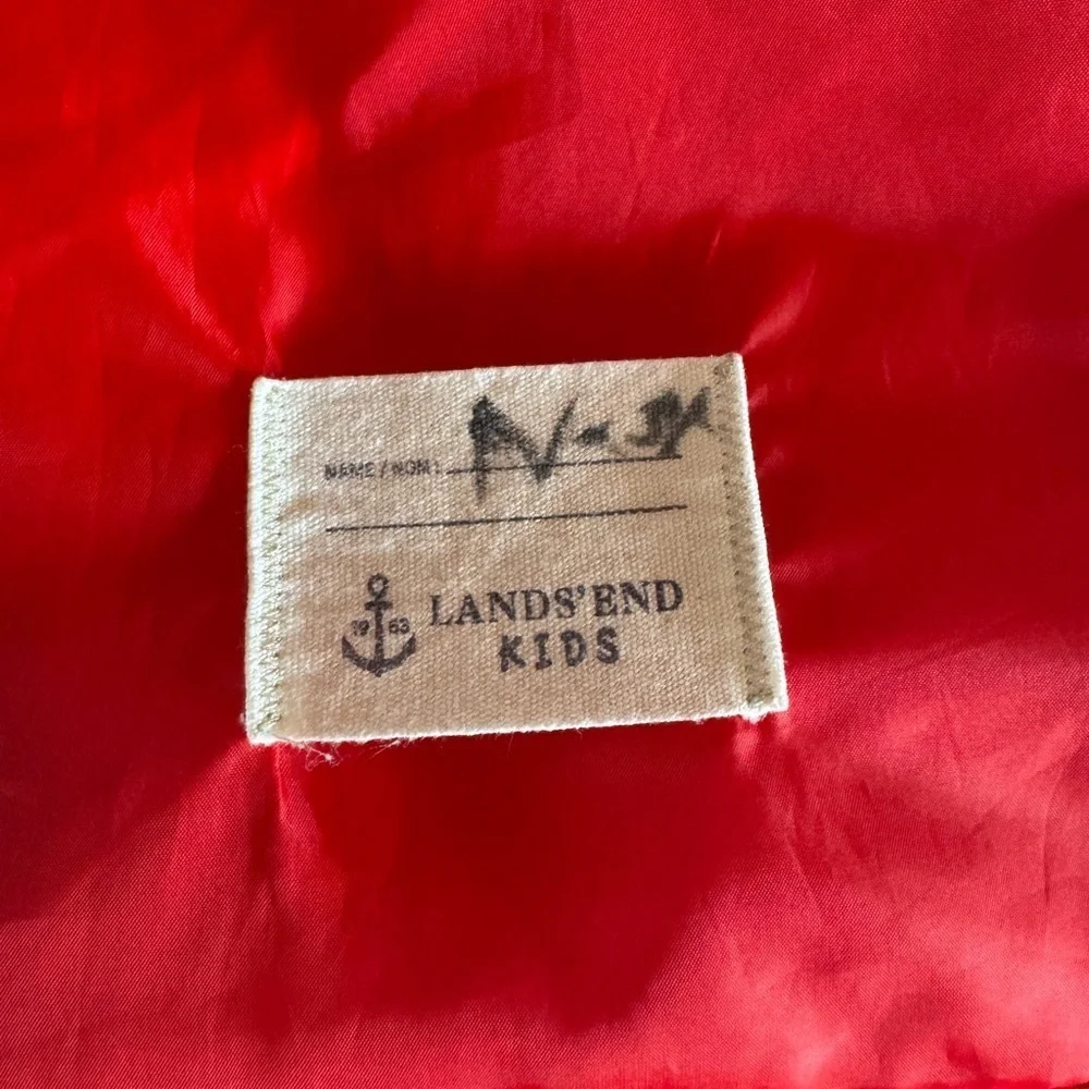 Lands End Red and Pink Floral Jacket Girls Size Large